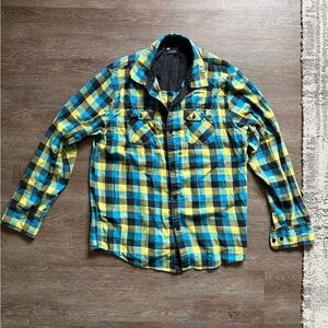 Men’s DC Blue and Yellow Plaid Shirt